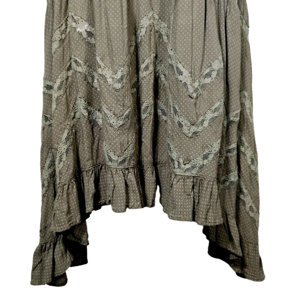Intimately Free People Trapeze Voile Lace Slip Dress M Babydoll Fairy Polka Dot - Picture 6 of 11